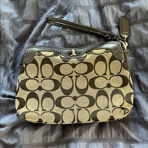 Coach Black and Gray Signature Clutch